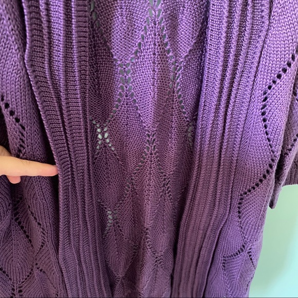Deep Purple Wool Mix Knit Cardigan - Picture 6 of 7